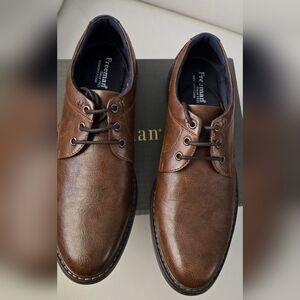 Size 10 M - Freeman Mens Faux Leather Knox Shoes Brown Blue